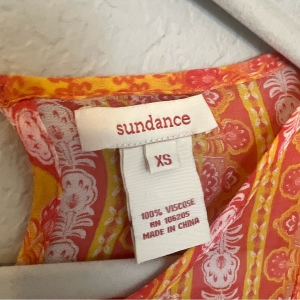 Sundance Lightweight Embroidered Tunic Top Go Beyond Boho Semi Sheer XS - Picture 3 of 4